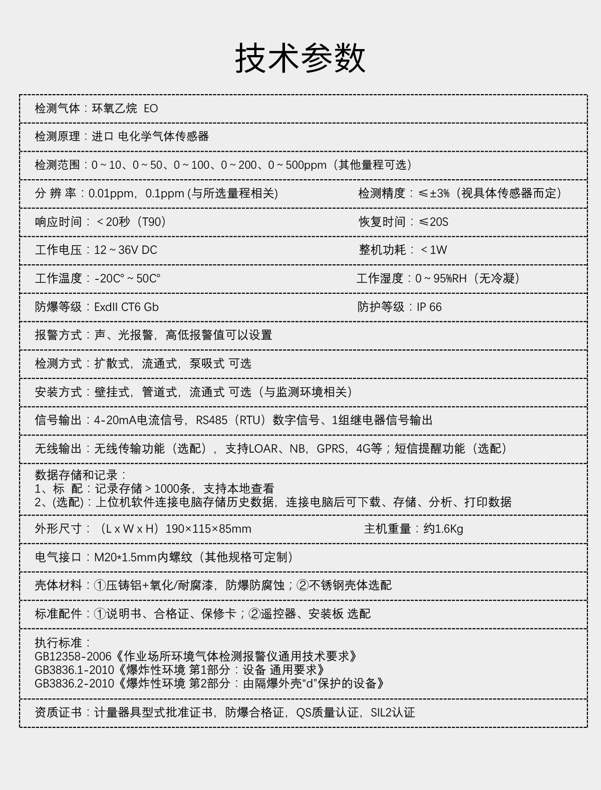 固定分體式環(huán)氧乙烷檢測(cè)儀