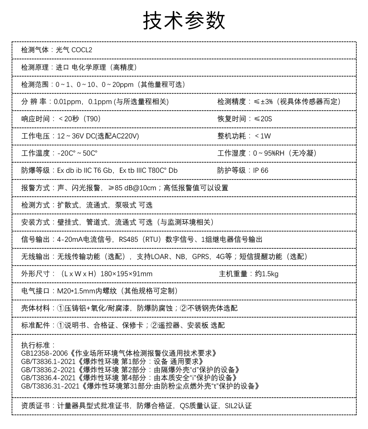 固定式光氣檢測(cè)儀